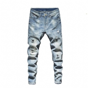 Jeans Heren Gescheurde Retro Streetwear-jeans