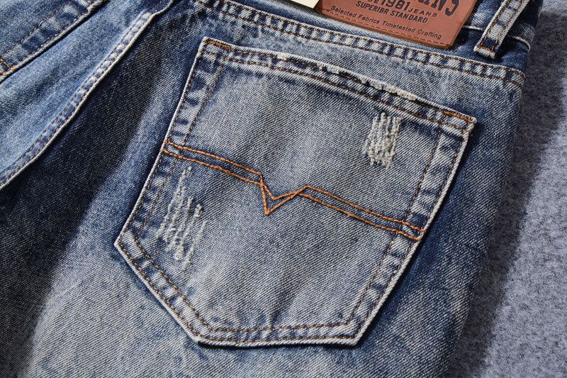 Jeans Heren Italiaanse Designerjeans Met Rechte Pasvorm