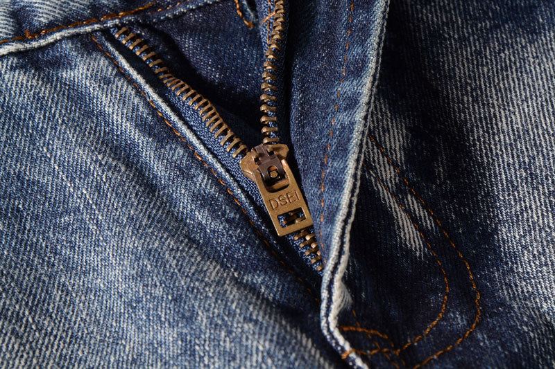 Jeans Heren Italiaanse Designerjeans Met Rechte Pasvorm