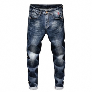 Jeans Heren Slim-fit Potloodjeans Met Stretch