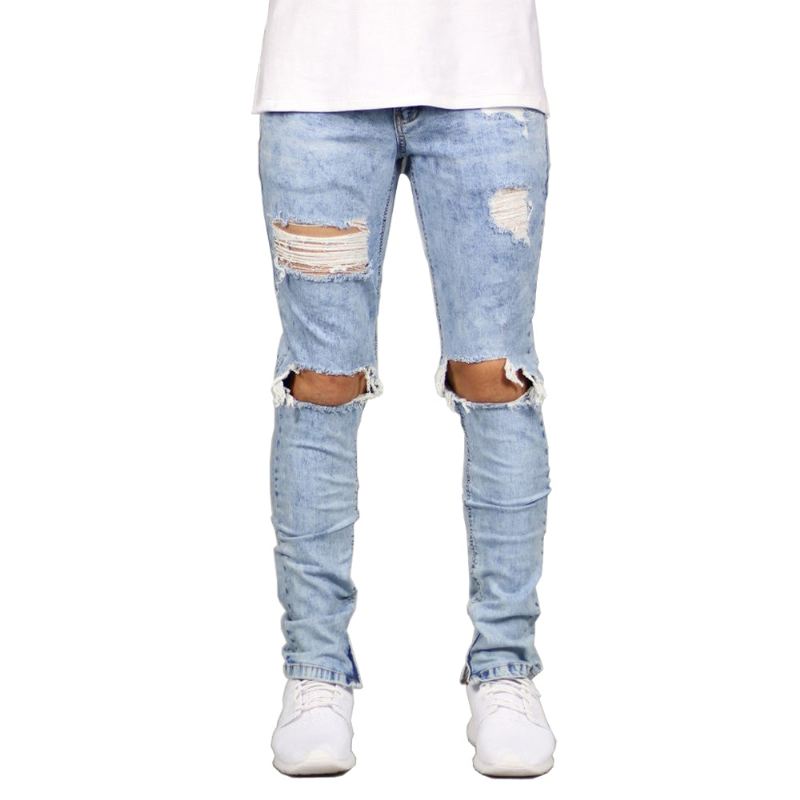 Jeans Heren Stretch Vernietigde Designjeans