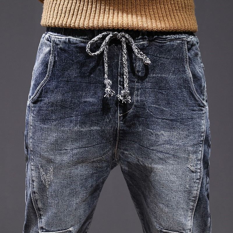 Jeans Heren Vrijetijdsjeans Met Elastische Taille En Ruches