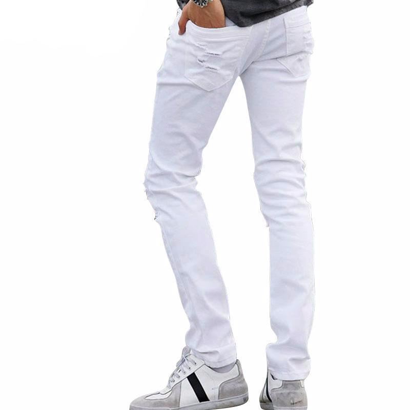 Mode Witte Gescheurde Jeans