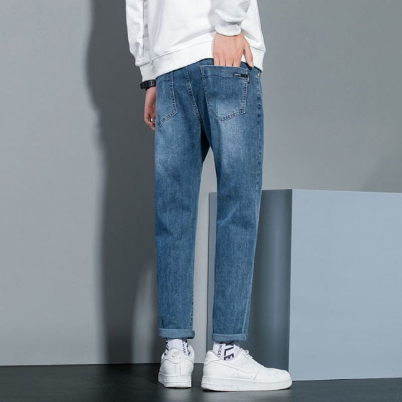 Slim-fit Jeans Heren Met Lage Taille En Borduursel