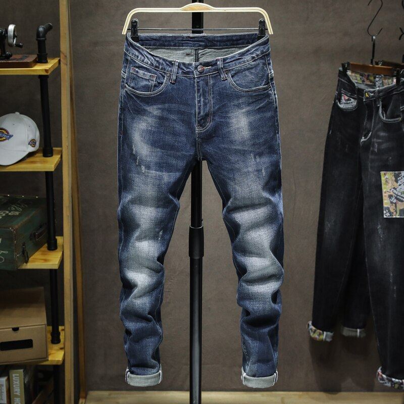 Slim-fit Stretch Jeans Heren In Hiphopstijl