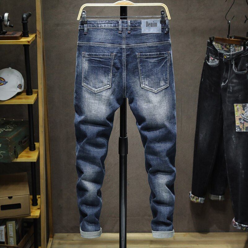 Slim-fit Stretch Jeans Heren In Hiphopstijl