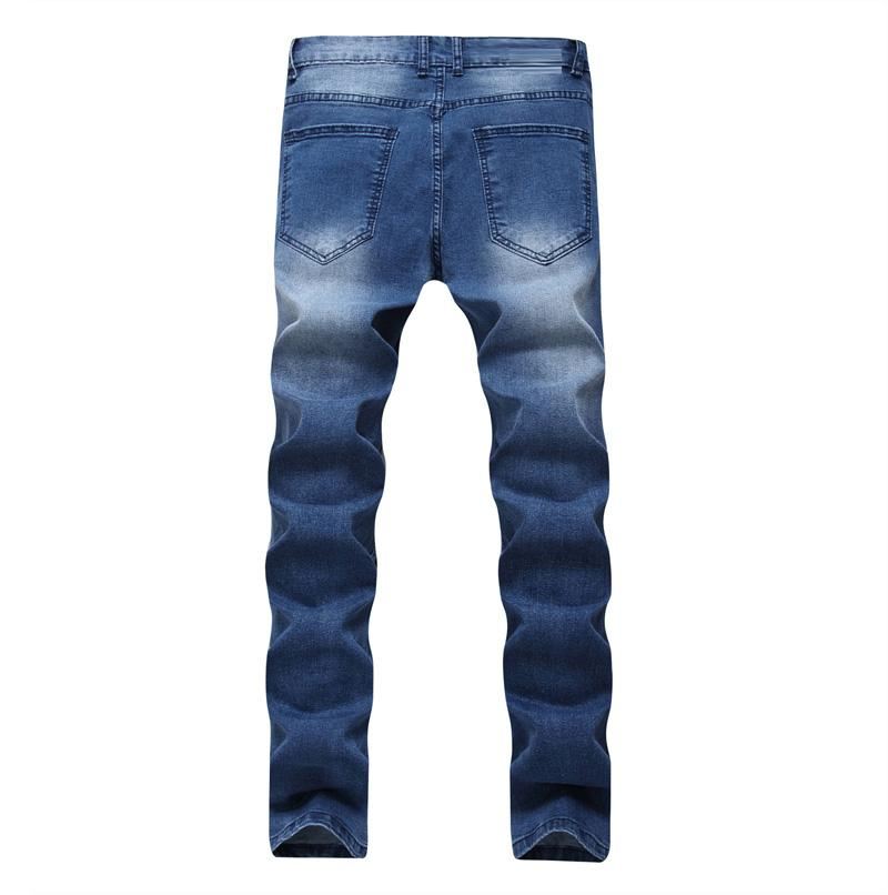 Slim Jeans Heren Met Gescheurde Denim