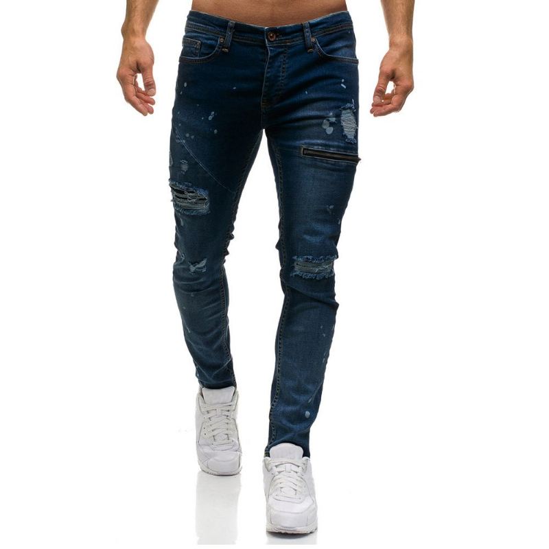 Stijlvolle Skinny Jeans Heren Met Gaten