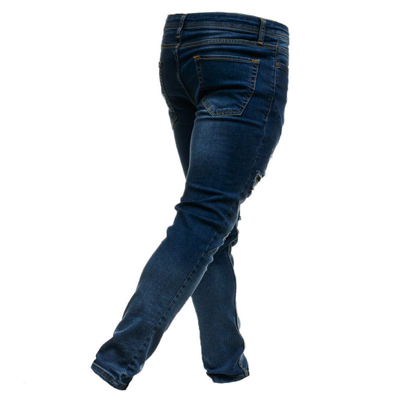 Stijlvolle Skinny Jeans Heren Met Gaten