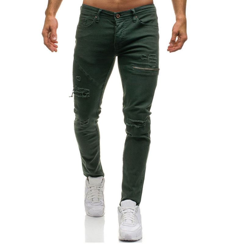 Stijlvolle Skinny Jeans Heren Met Gaten