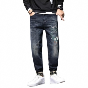 Streetwear Baggy Denim Jeans Heren Met Stretch