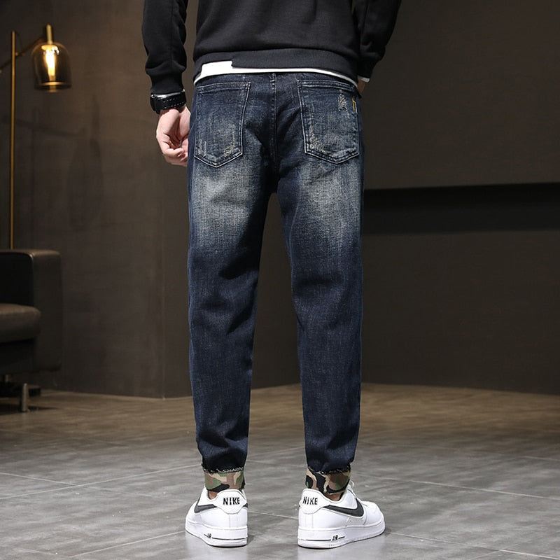 Streetwear Baggy Denim Jeans Heren Met Stretch