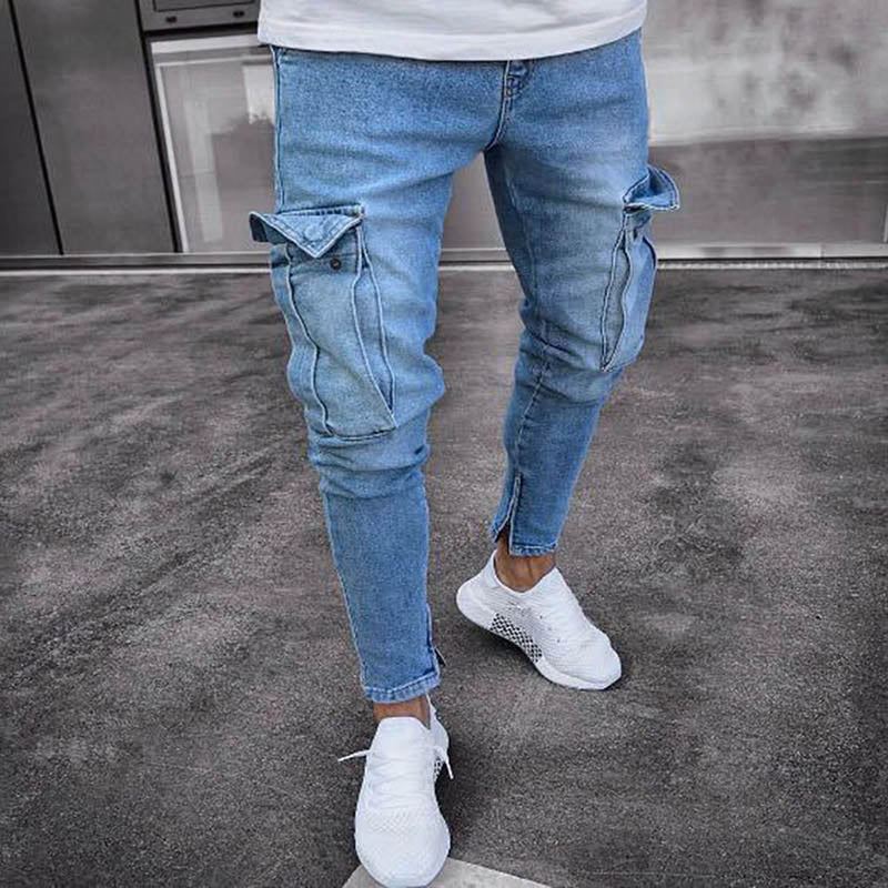 Trend Kniegat Rits Voeten Jeans