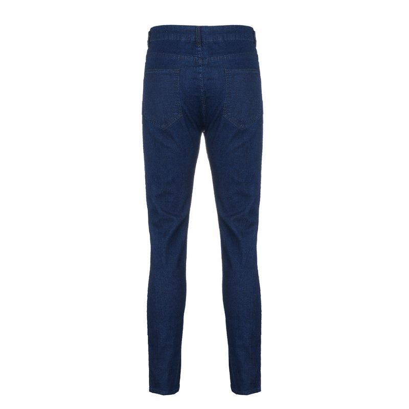 Trend Kniegaten Jeans Heren Met Ritsen