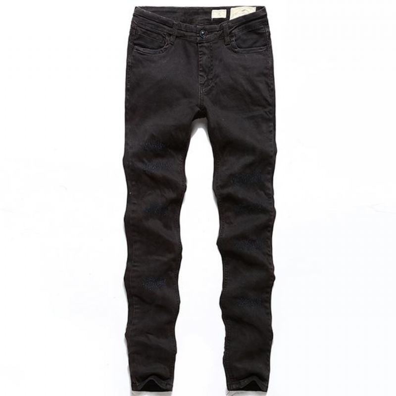 Zwarte Denim Gescheurde Jeans