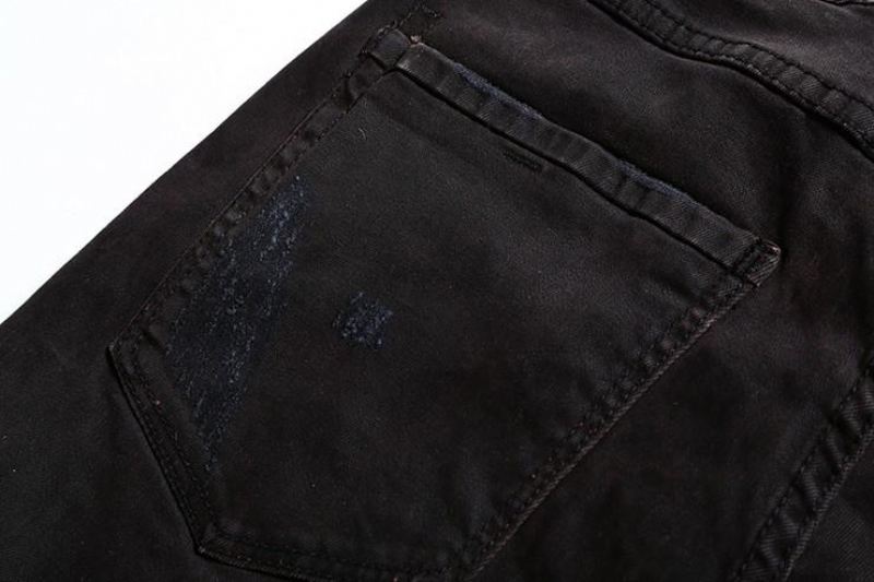 Zwarte Denim Gescheurde Jeans