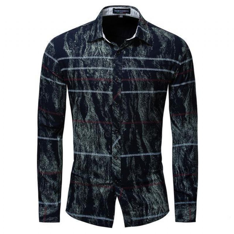 Heren Pak Overhemd Herfst Mode Retro Shirt