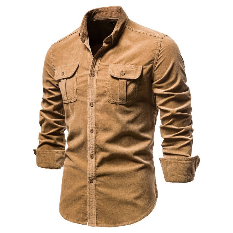 Single-breasted Corduroy Pak Overhemd Heren Casual Overhemd