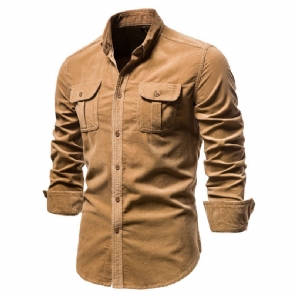 Single-breasted Corduroy Pak Overhemd Heren Casual Overhemd