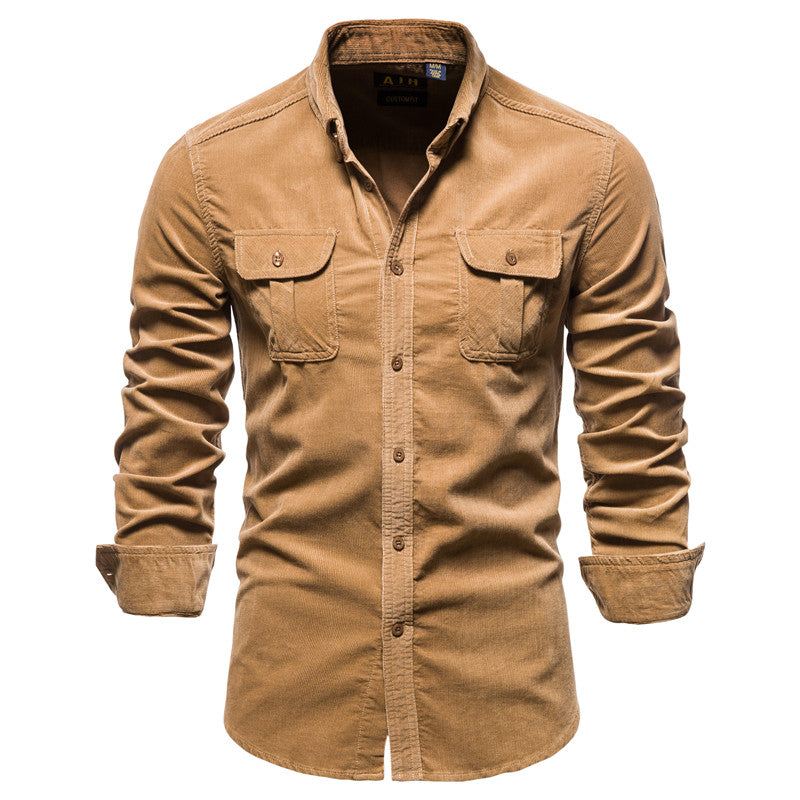 Single-breasted Corduroy Pak Overhemd Heren Casual Overhemd