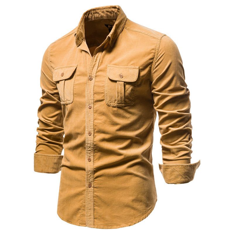 Single-breasted Corduroy Pak Overhemd Heren Casual Overhemd