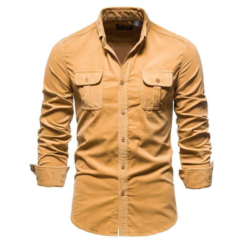 Single-breasted Corduroy Pak Overhemd Heren Casual Overhemd