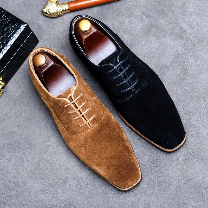 Designer Echt Lederen Suède Oxford Schoenen Elegante Schoenen Heren