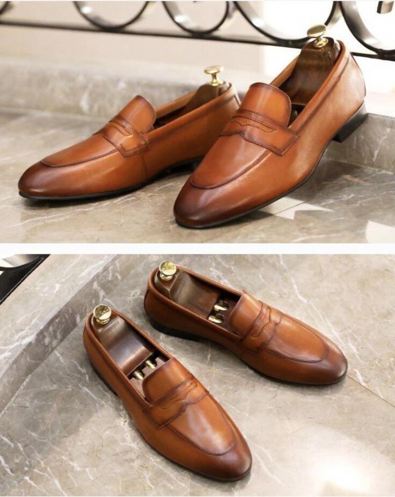 Echt Leer Fashion Leader Loafers Elegante Schoenen Heren