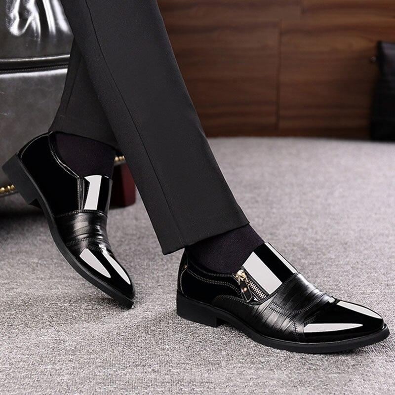 Elegante Schoenen Platte Schoenen Heren Zip Business Oxford