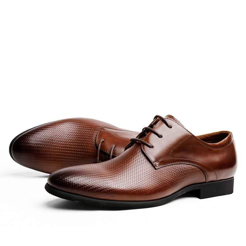 Heren Elegante Schoenen Echt Lederen Oxfords Kantoorschoenen