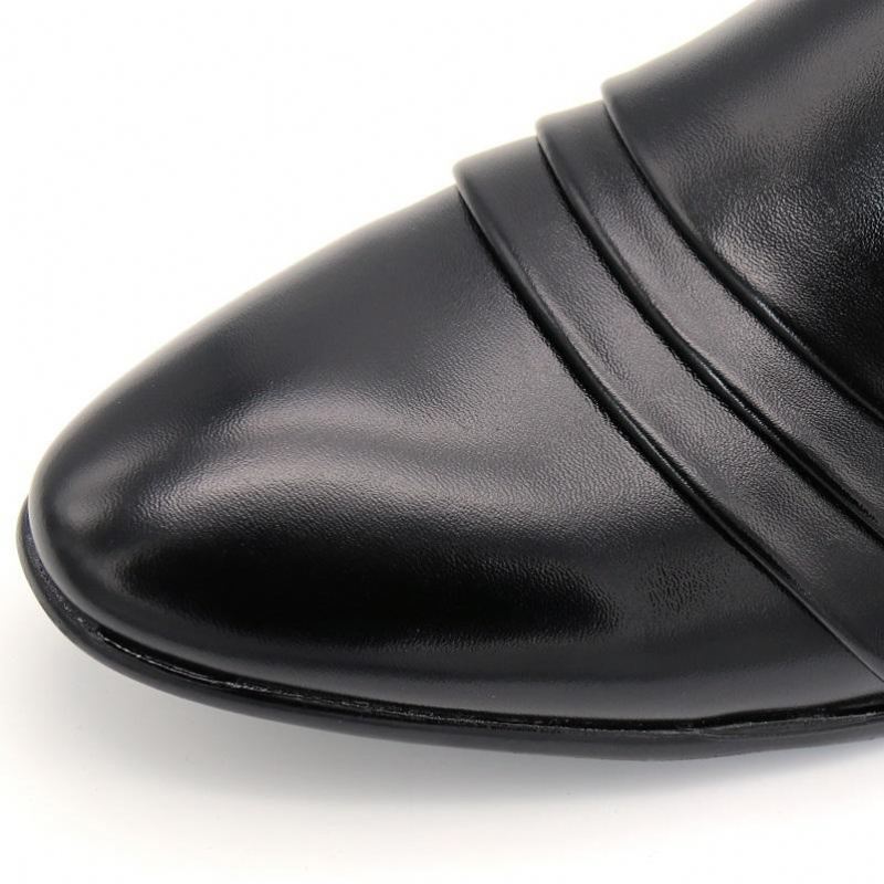 Heren Elegante Schoenen Jurk Loafers Puntige Zwarte Schoenen