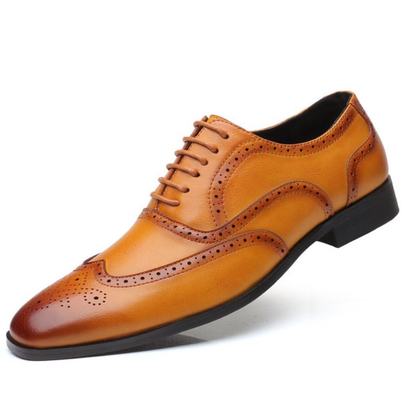 Heren Retro Bullock Formele Leren Schoenen Elegante Schoenen