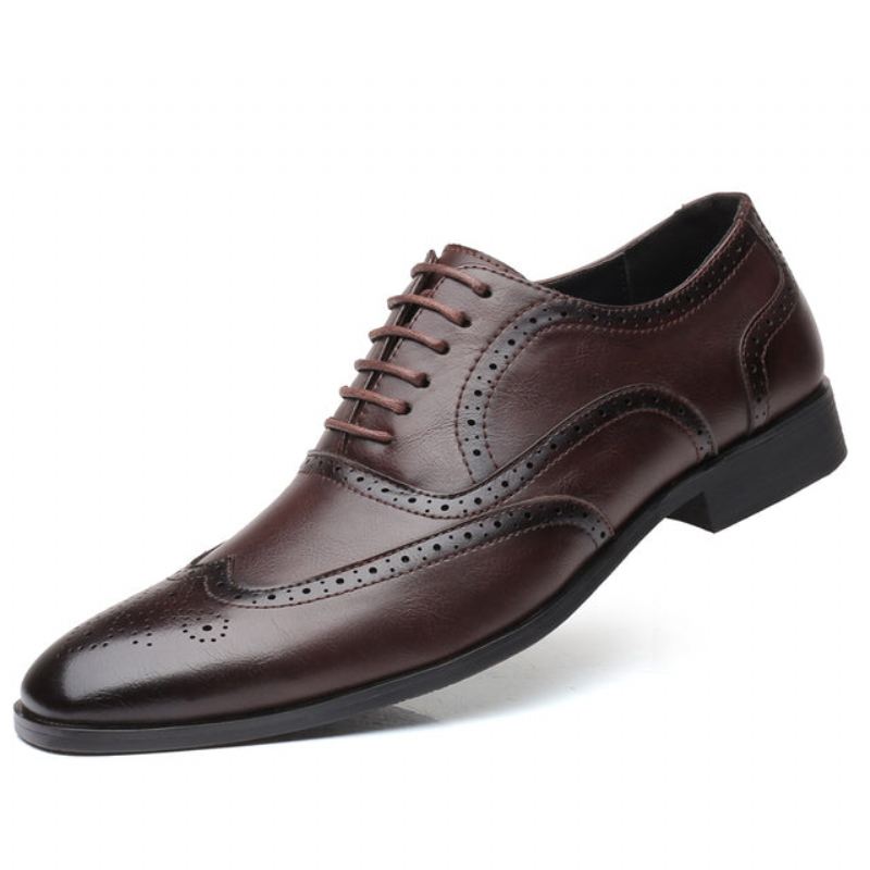 Heren Retro Bullock Formele Leren Schoenen Elegante Schoenen