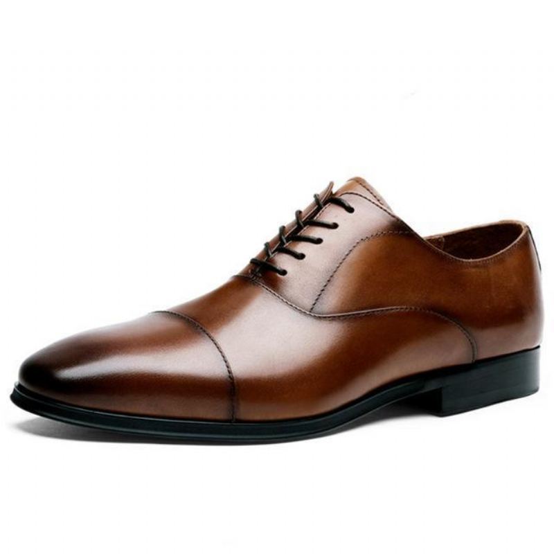 Luxe Rundlederen Oxford Schoenen Elegante Schoenen Heren