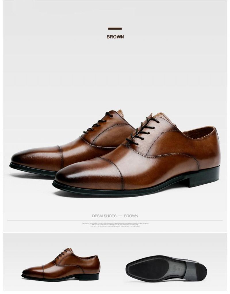 Luxe Rundlederen Oxford Schoenen Elegante Schoenen Heren