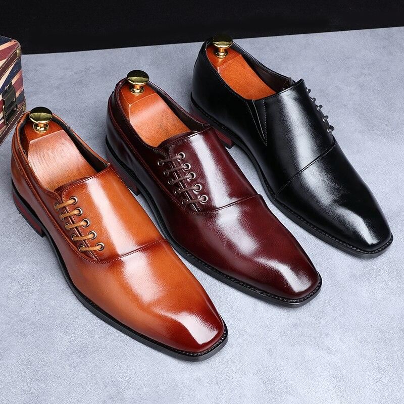 Trending Veters Stijl Elegante Lederen Schoenen Elegante Schoenen Heren