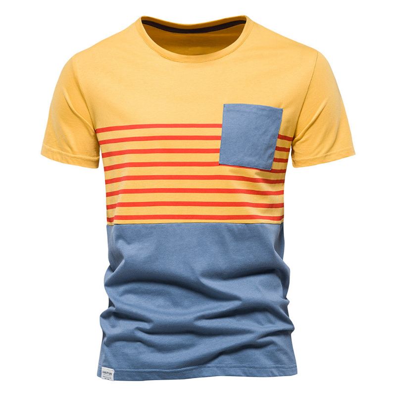 Casual Designer Fijnste Katoenen O-hals T-shirt Voor Heren