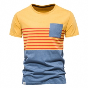 Casual Designer Fijnste Katoenen O-hals T-shirt Voor Heren