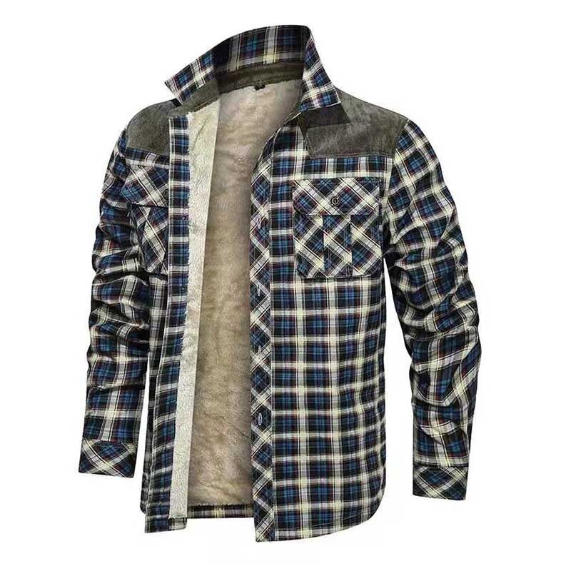 Heren Overhemden Designer Winter Fleece Lumberjack Plaid Shirt