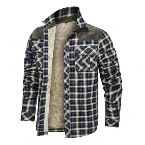 Heren Overhemden Designer Winter Fleece Lumberjack Plaid Shirt