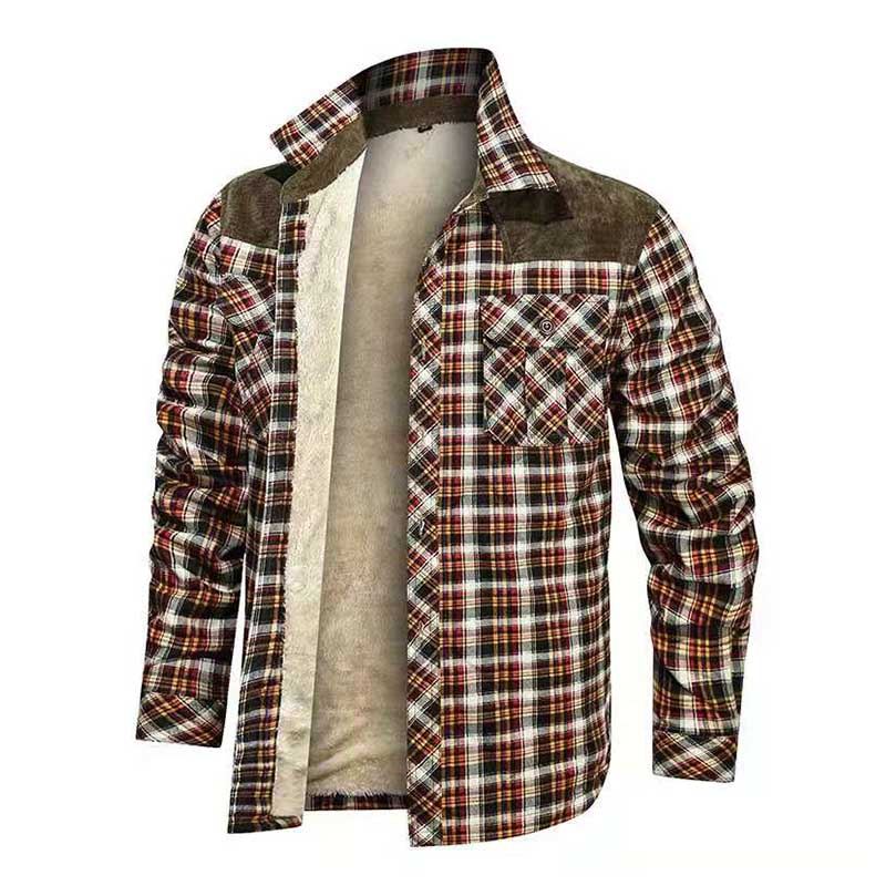 Heren Overhemden Designer Winter Fleece Lumberjack Plaid Shirt