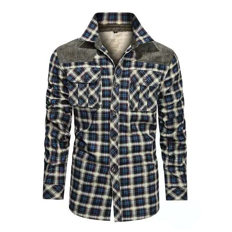 Heren Overhemden Designer Winter Fleece Lumberjack Plaid Shirt