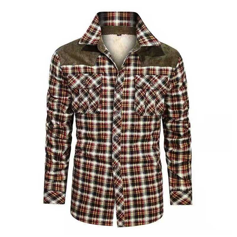 Heren Overhemden Designer Winter Fleece Lumberjack Plaid Shirt