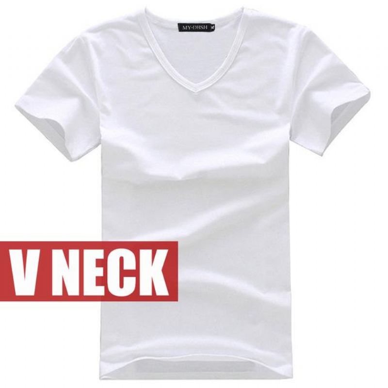 Heren Overhemden Katoenen T-shirt Met V-hals