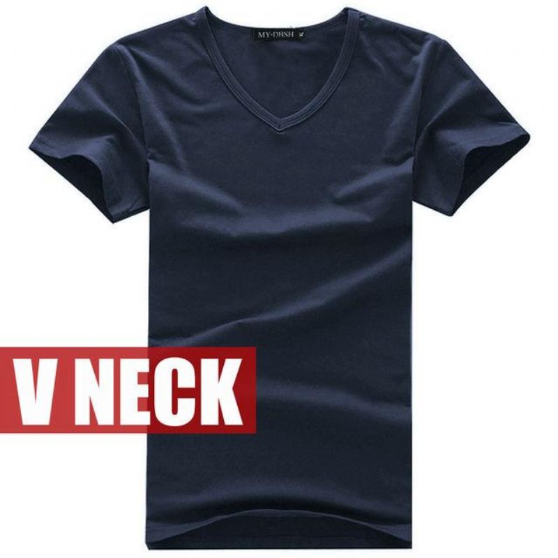 Heren Overhemden Katoenen T-shirt Met V-hals