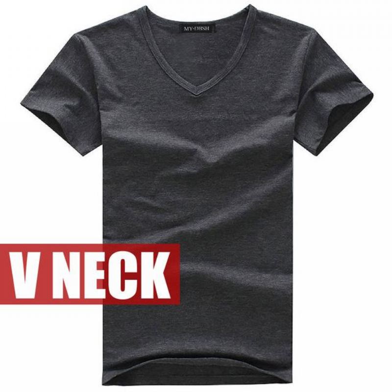 Heren Overhemden Katoenen T-shirt Met V-hals