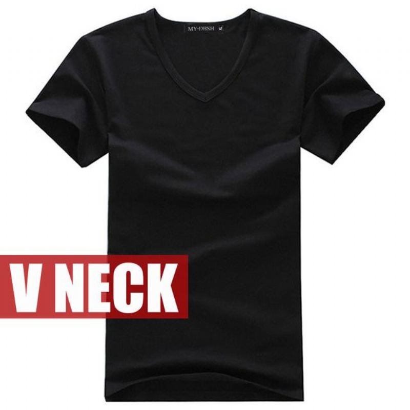 Heren Overhemden Katoenen T-shirt Met V-hals