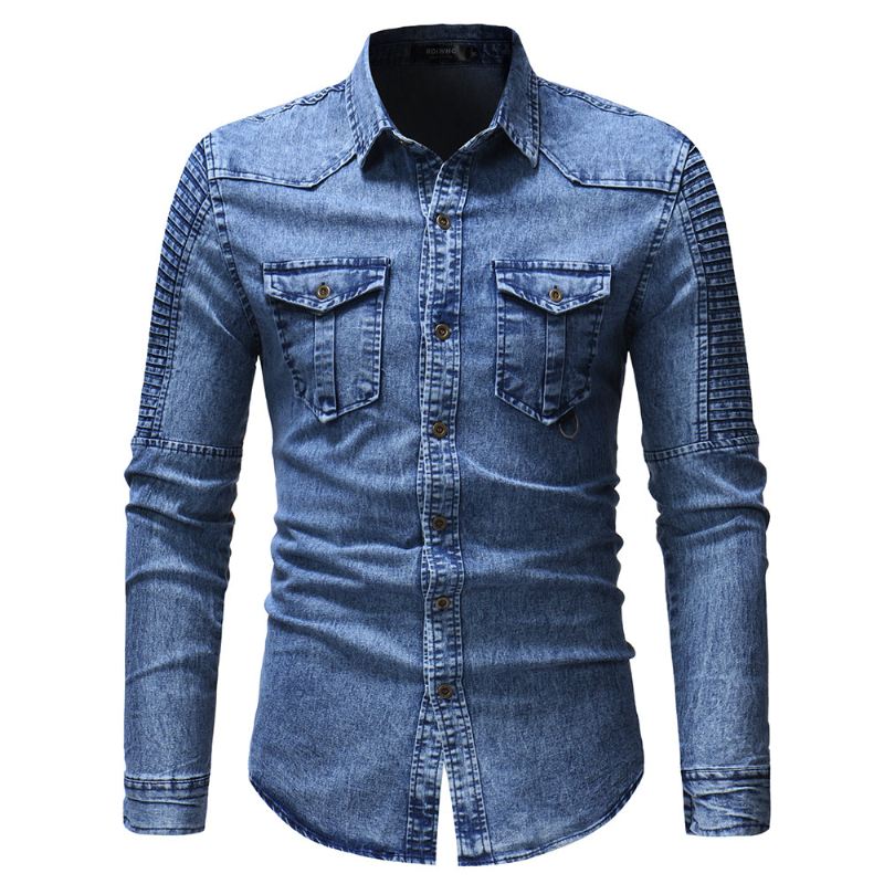 Heren Overhemden Stijlvol Denim Overhemd