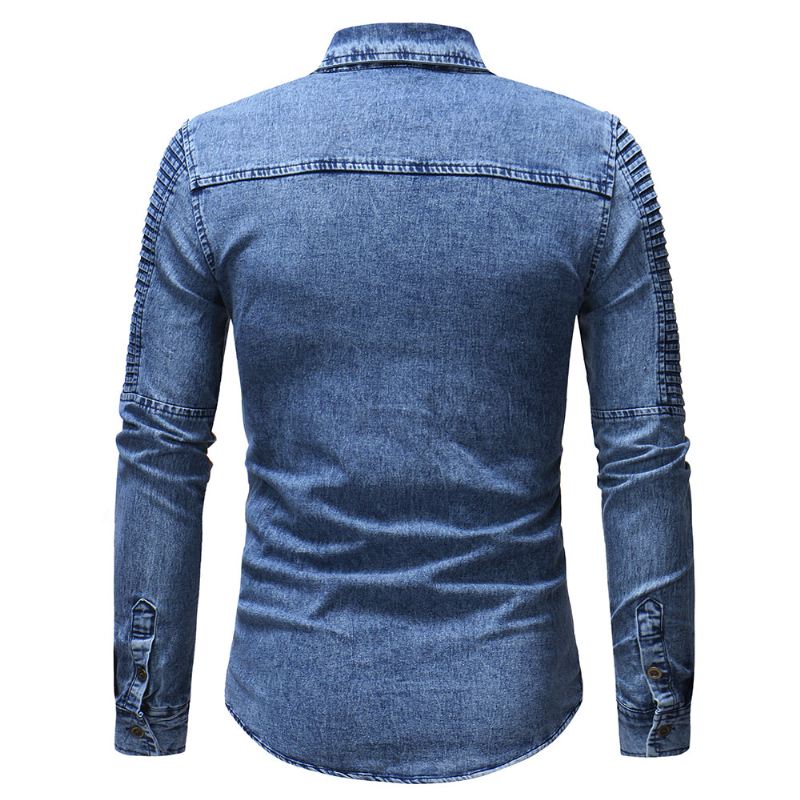 Heren Overhemden Stijlvol Denim Overhemd