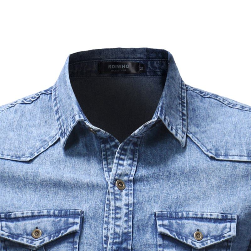 Heren Overhemden Stijlvol Denim Overhemd